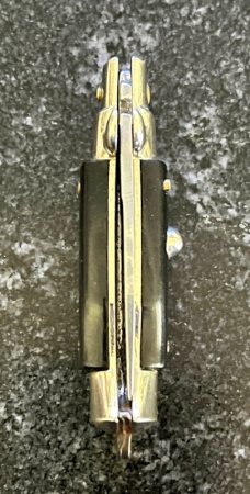 4 Inch Miniature Switchblade Knife, Made In Italy, Black Plastic Handle, Used  