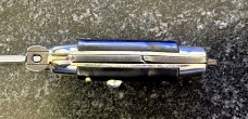 4 Inch Miniature Switchblade Knife, Made In Italy, Black Plastic Handle, Used  