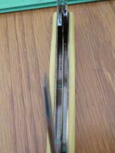 Schrade NY USA Birds Eye Yellow Delrin Handle Stockman Pattern # 882Y