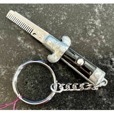 Vintage Miniature Keychain Switchblade Metal Comb, Unused 