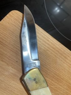 German stainless Rostfrei Trophy Stag hunting knife Good used condition VG blade