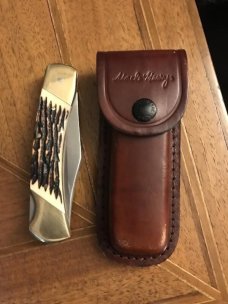 Vintage Schrade knife LB8 Uncle Henry and original leather sheath