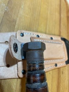 Vintage Ontario 10/76 pilot survival knife with original leather sheath 