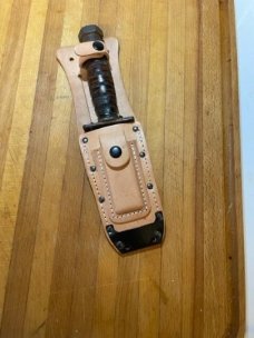 Vintage Ontario 10/76 pilot survival knife with original leather sheath 
