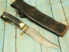 Vintage USA Uncle Henry Schrade 498 Hunting knife and leather sheath