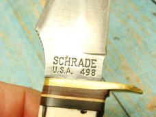 Vintage USA Uncle Henry Schrade 498 Hunting knife and leather sheath