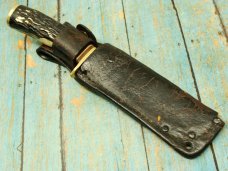 Vintage USA Uncle Henry Schrade 498 Hunting knife and leather sheath