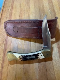 Schrade knife USA LB8 Uncle Henry and new leather sheath