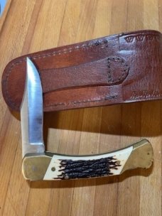 Schrade knife USA LB8 Uncle Henry and new leather sheath