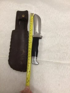  Vintage Buck 103 Skinner Knife With Leather Belt Sheath