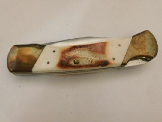 Vintage Parker Imai Japan K-139 hunter knife with bone handle 