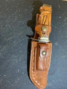 Vintage USA Schrade 171UH Uncle Henry Hunting/Camping knife & sheath 