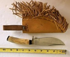 Vintage G. Crone HUNTING KNIFE w/ Sheath 