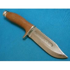 Vintage Hunting Camping Knife with leather sheath Elmer Keith