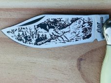 Star Japan 3344I folding knife with etched blade VGUC
