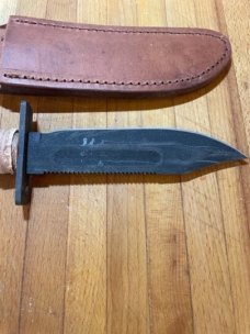Vintage Ontario 3/11 pilot survival knife and unused leather sheath factory 