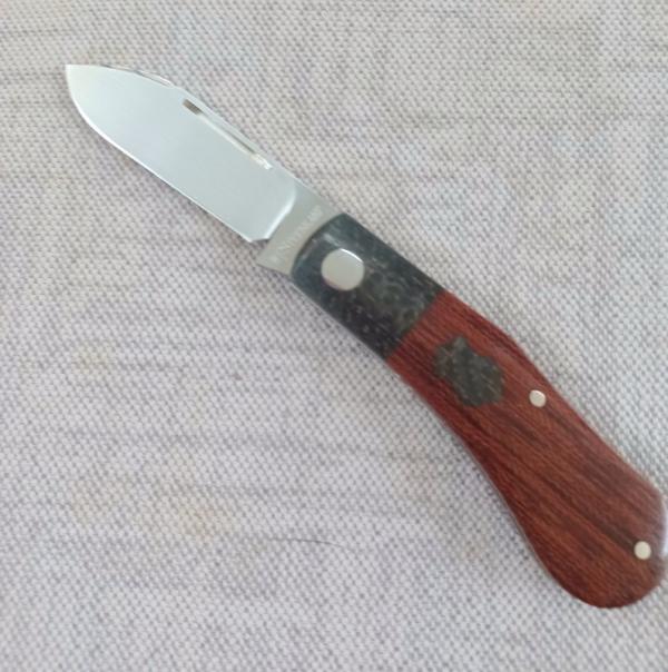 Steenkamp Spear Dogleg..3.5" .Rwl34..Crosscut Micarta & Lightning Strike carbon fiber..coa&pouch