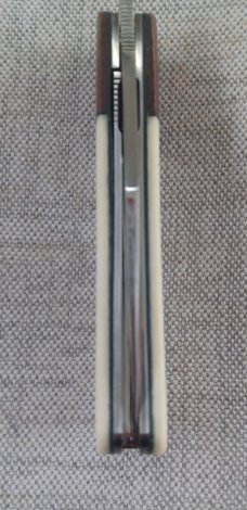 Vincenzo Balistreri Front Flipper Lanny...Linerlock..Ivory & Burlap. Filework..Jiimping....Coa/Slip
