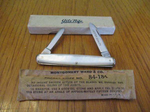 Montgomery Ward & Co Pearl Pen Knife Model # 84-184 