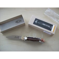 Hubertus Knife Solingen Germany Large Size 11 Clip-Point Blade Genuine StagAntler NIB