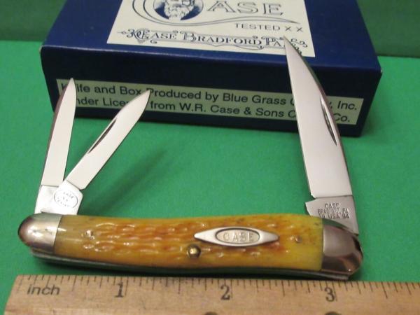 Case Classic 1 of 250 Made Bright Yellow Bone Split Back Whittler Pattern # 630055