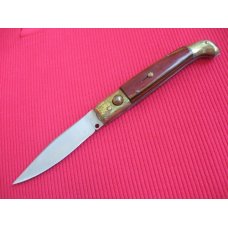 Vintage Italian Indiana Engraved Bolster Button OpenClose Switchblade Knife
