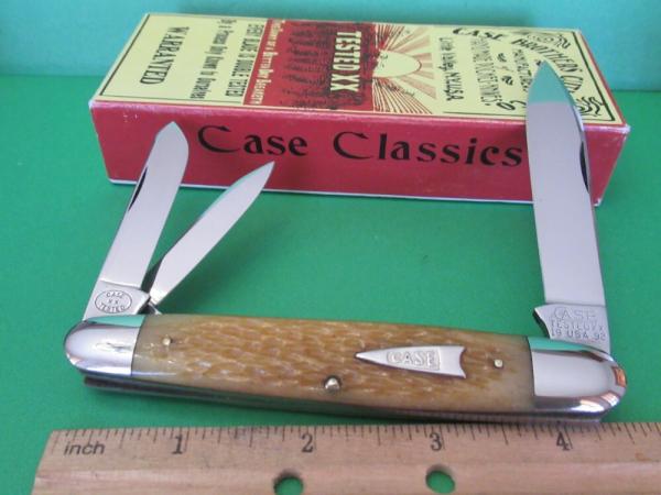 Case Classic 1992 Proto 1 of 1 Yellow Banana Bone Split Back Anglo Saxon Whittler Pattern # 73091 Case Classic 1992 Proto 1 of 1 Yellow Banana Bone Split Back Anglo Saxon Whittler Pattern # 73091