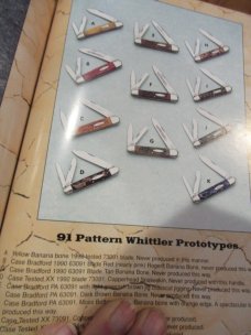 Case Classic 1992 Proto 1 of 1 Yellow Banana Bone Split Back Anglo Saxon Whittler Pattern # 73091