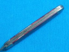 VINTAGE RED SILVER GREY GRAY STRIPE TRICKLOCK TRICK LOCK NOVELTY FOLDING POCKET KNIFE KNIVES OLD