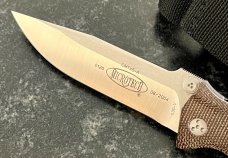 Rare Microtech CMTX5 - A, Dual Action Function, Micarta Handle, 2 Tone Blade, Original Sheath 