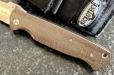 Rare Microtech CMTX5 - A, Dual Action Function, Micarta Handle, 2 Tone Blade, Original Sheath 