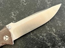 Rare Microtech CMTX5 - A, Dual Action Function, Micarta Handle, 2 Tone Blade, Original Sheath 