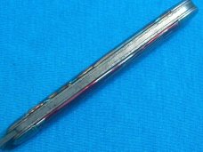 VINTAGE BROWN BLUE RED SILVER STRIPE TRICKLOCK TRICK LOCK NOVELTY FOLDING POCKET KNIFE KNIVES OLD