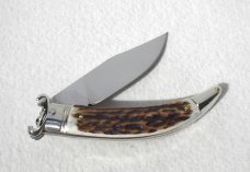 NEW A.G.A. CAMPOLIN GENUINE STAG LEVER LOCK SHELL PULLER NICKEL SILVER BOLSTERS 