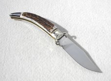 NEW A.G.A. CAMPOLIN GENUINE STAG LEVER LOCK SHELL PULLER NICKEL SILVER BOLSTERS 