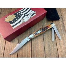Rigid by Canal Street Cutlery Fiddleback Whittler Amber Carved Stag Bone 2007