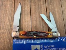 Rigid by Canal Street Cutlery Fiddleback Whittler Amber Carved Stag Bone 2007