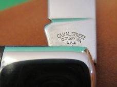 Canal Street Cutlery Co-Op/Red Hill Cutlery Brown Canvas Micarta 1 of 25 Made Pinch Lockback  154CM