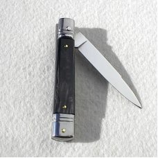 NOS AKC 8" CLASSIC SLIM LEVER LOCK SWEDGE BLADE, GENUINE BRAZILIAN HORN - MANIAGO ITALY