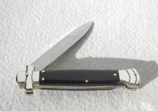 NEW A.G.A. CAMPOLIN 9" MALTESE BRAZILIAN HORN MODIFIED BAYONET BLADE NICKEL SILVER BOLSTERS W/POUCH