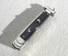 NEW A.G.A. CAMPOLIN 9" MALTESE BRAZILIAN HORN MODIFIED BAYONET BLADE NICKEL SILVER BOLSTERS W/POUCH