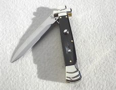NEW A.G.A. CAMPOLIN 9" MALTESE BRAZILIAN HORN MODIFIED BAYONET BLADE NICKEL SILVER BOLSTERS W/POUCH