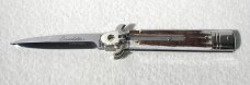 NEW AKC ITALIAN LEVERLETTO 8" GENUINE STAG WITH NEW MODIFIED BAYONET BLADE NICKEL SILVER BOLSTERS 