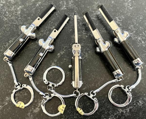 Vintage Miniature Keychain Switchblade Combs, Made In Hong Kong, Unused 
