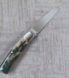 Bobby Toole Mammoth Ivory Native Slipjoint..New, CPM-154 ,4 " .coa and pouch..real color in this one