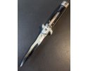 AKC Kris Blade Leverletto by Bill DeShivs Slim Leverlock 20cm - 8” Dark B. Horn