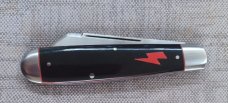 K'roo Buffalo Horn Sheepsfoot English Jack..Rwl34..4.25 closed..red liners..spacers and Bolt Shield 
