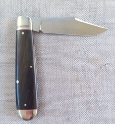 K'roo African Blackwood Clip Ennglish Jack..Rwl34..4.25 closed..red liners..spacers fluted bolsters 