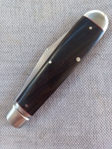 K'roo African Blackwood Clip Ennglish Jack..Rwl34..4.25 closed..red liners..spacers fluted bolsters 