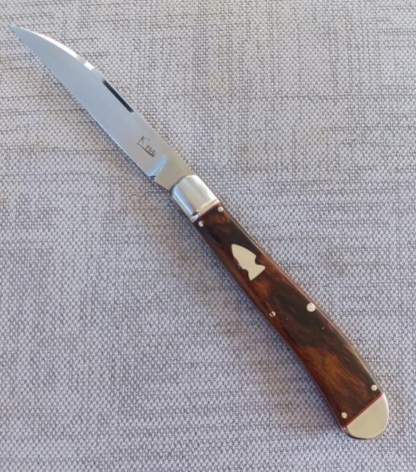  SALE K'roo Custom Ironwood Wharnie Slimline,, 4", Rwl34..filework..coa and slip 
